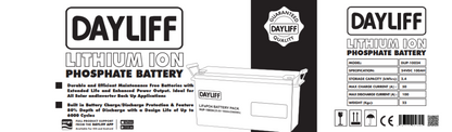 DAYLIFF DLIP 2.6KWH 100AH 24V LITHIUM ION BATTERY - FREE STANDING